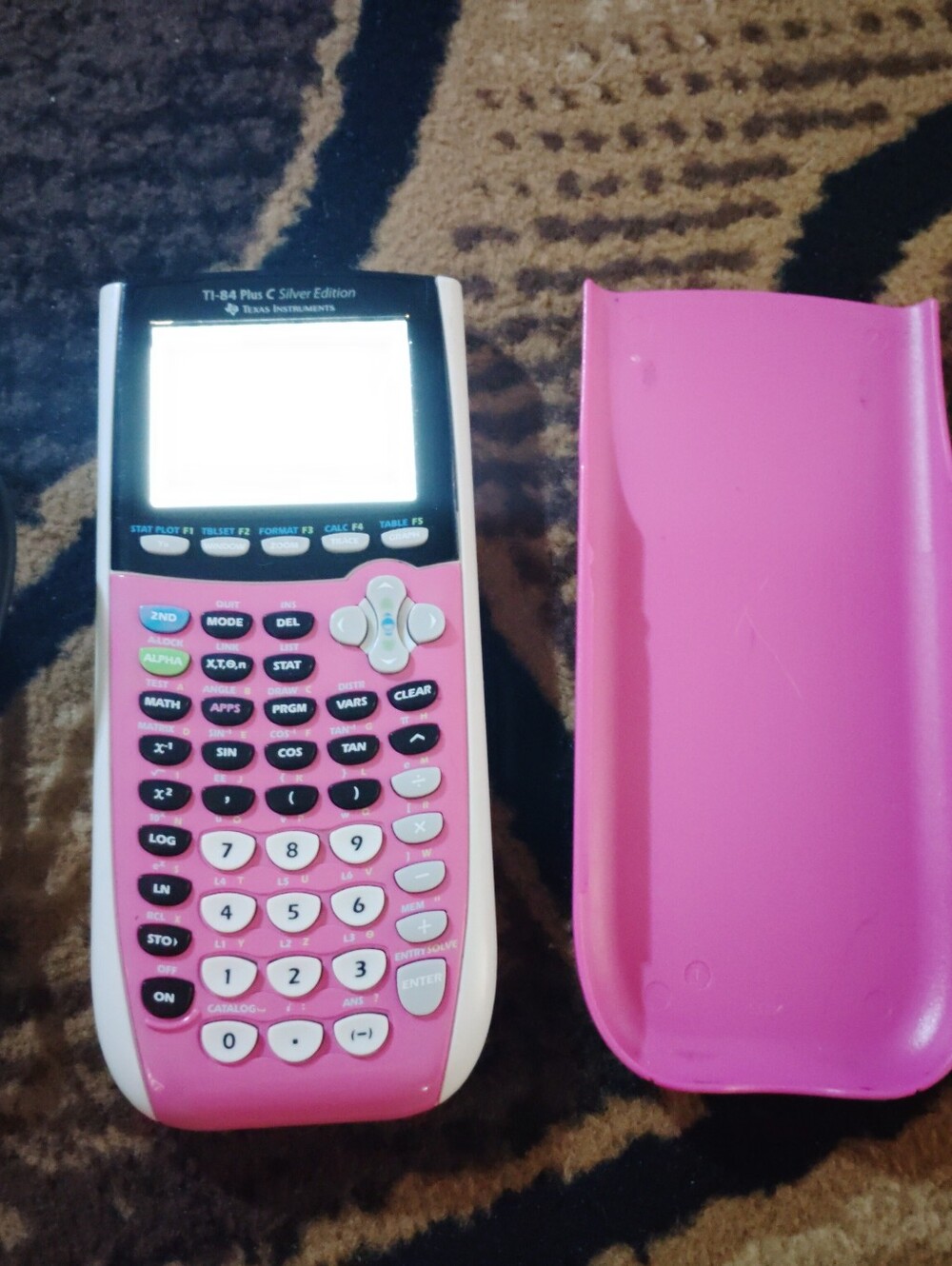 TI-84 Plus C Silver Edition Graphing Calculator Pink Texas Instruments w Charger